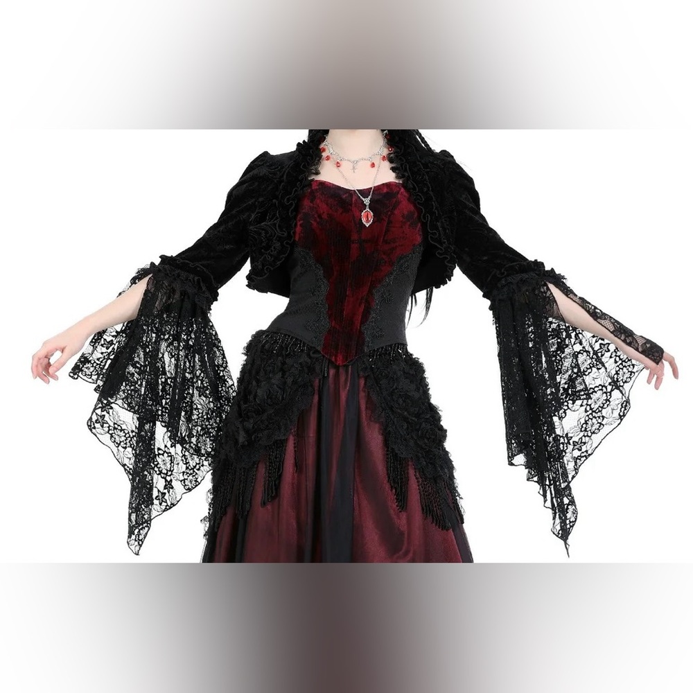 Dark in Love: Nocturnal Bloom Velvet Shrug (BW119)